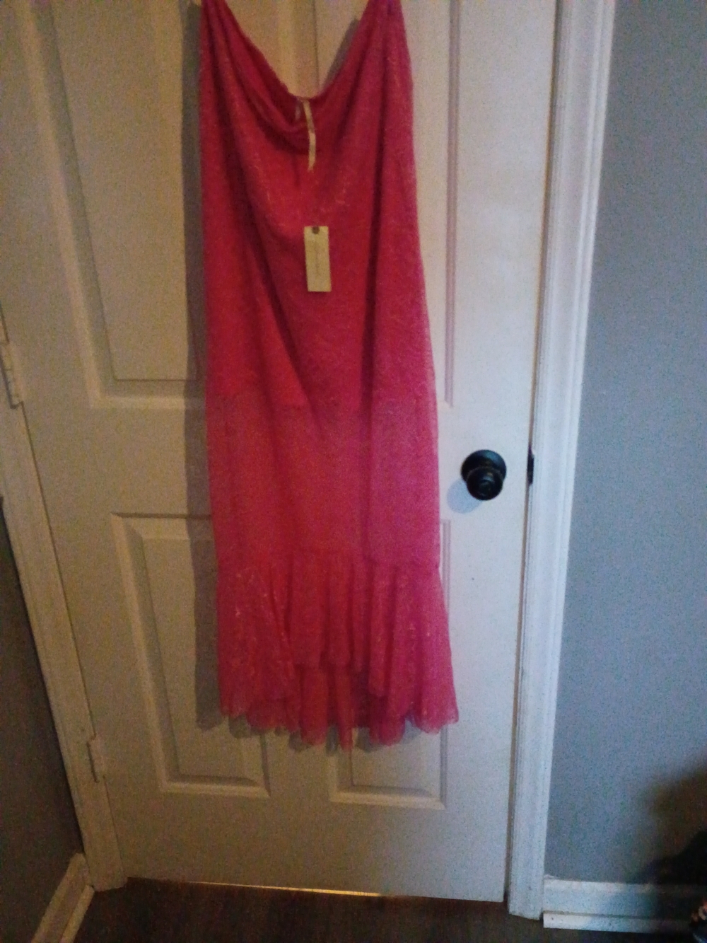 Anthropologie Coral Pink Ruffle-Hem Maxi Skirt